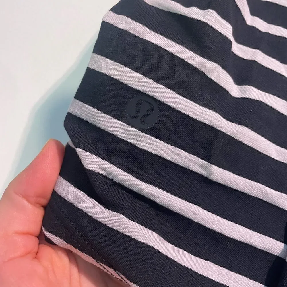 Lululemon Love Tank *Pleated Yachtie Stripe Black Chrome